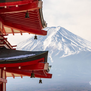 2026-02-10 - Mount Fuji was gelukkig goed zichtbaar<br/>Chureito Pagoda - Fujiyoshida - Japan<br/>Canon EOS R5m2 - 105 mm - f/16.0, 1/640 sec, ISO 200